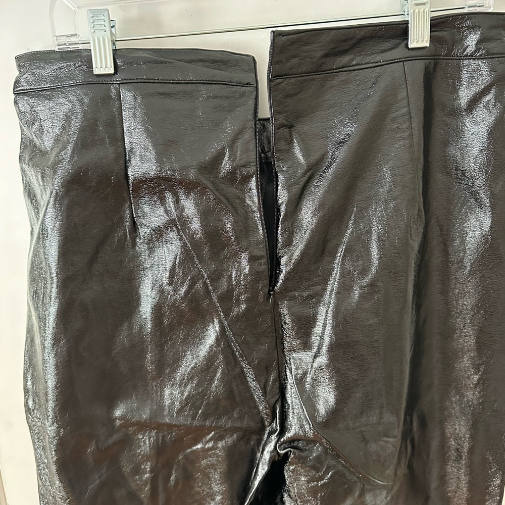 Nasty Gal, Plus Size Vinyl Zip Hem Pants - Picture 4 of 4
